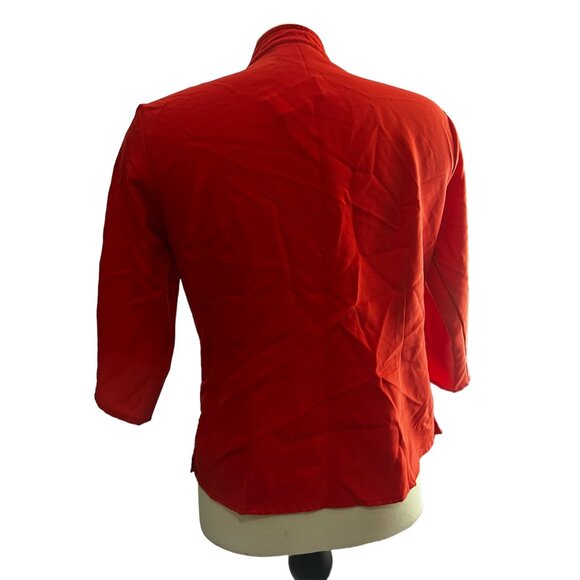 Kathy Che Vintage 3/4 Sleeve Double Collared Button Down Shirt Sz 8 (Medium) Wom - Picture 7 of 8